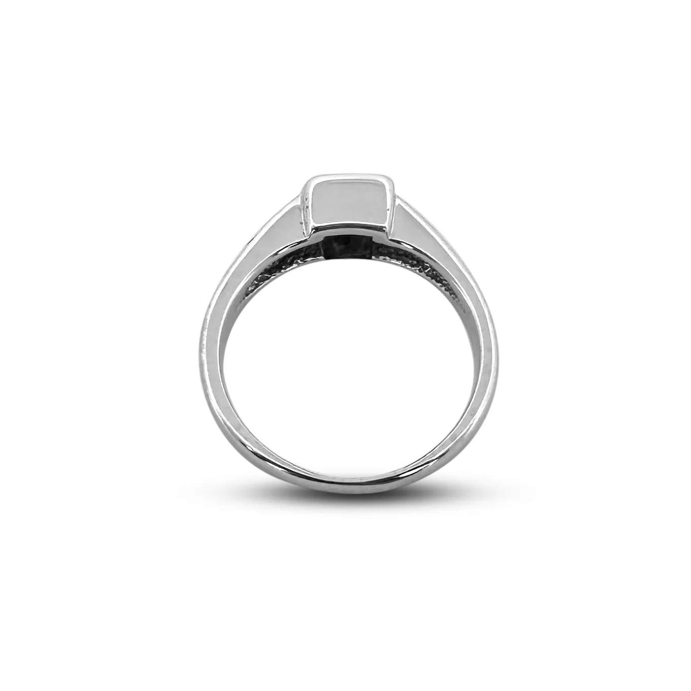 0.55ct Princess Cut Natural Diamond Solitaire Engagement Ring in 14k White Gold