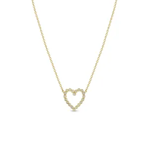 14k Small Diamond Bezel Heart Necklace