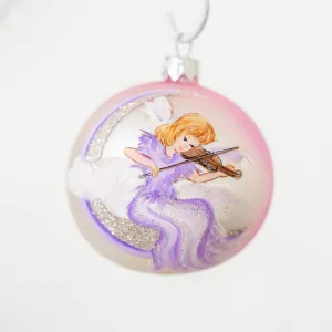 80mm Angel with Violin Hand Painted