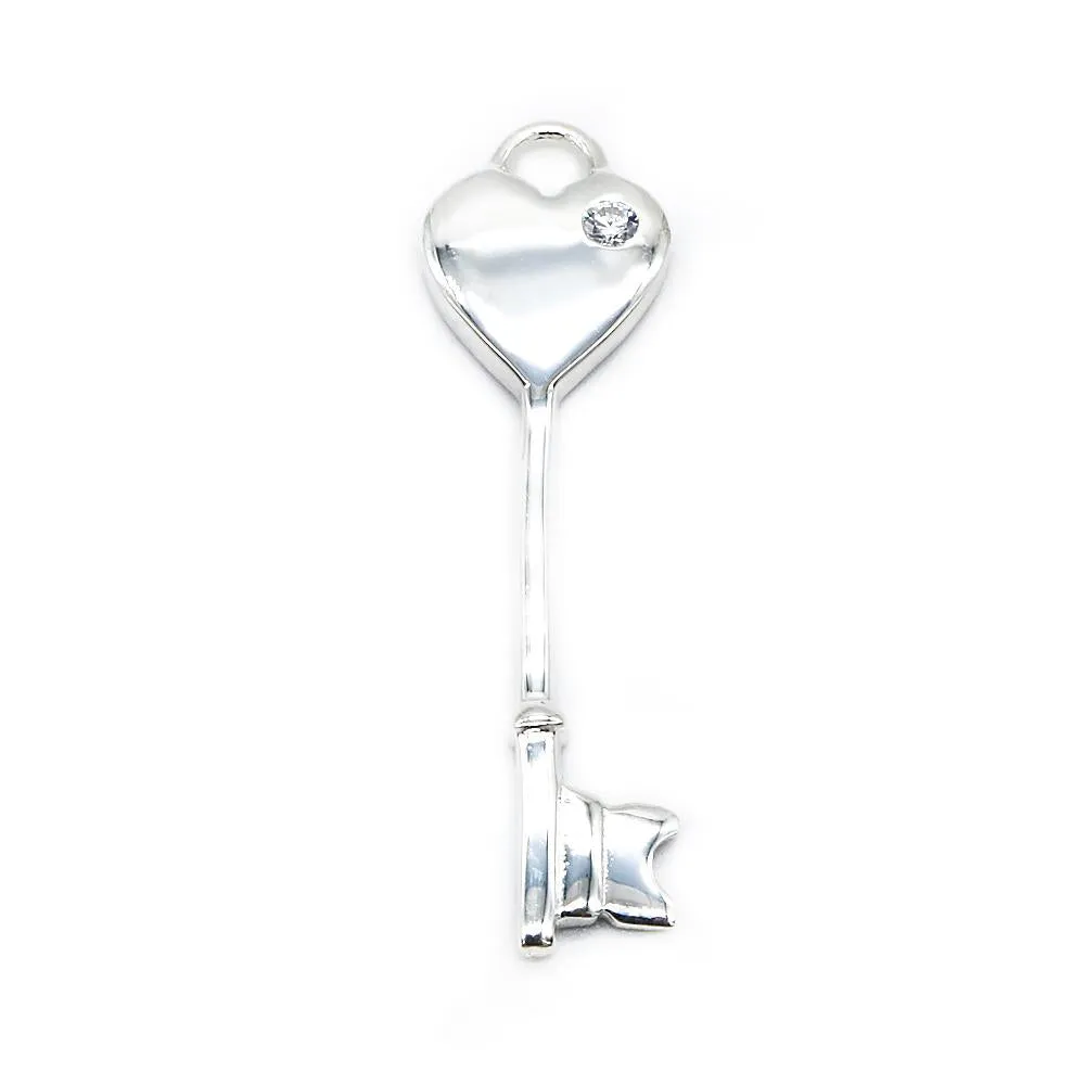 Alessia Heart Key 925 Sterling Silver Pendant