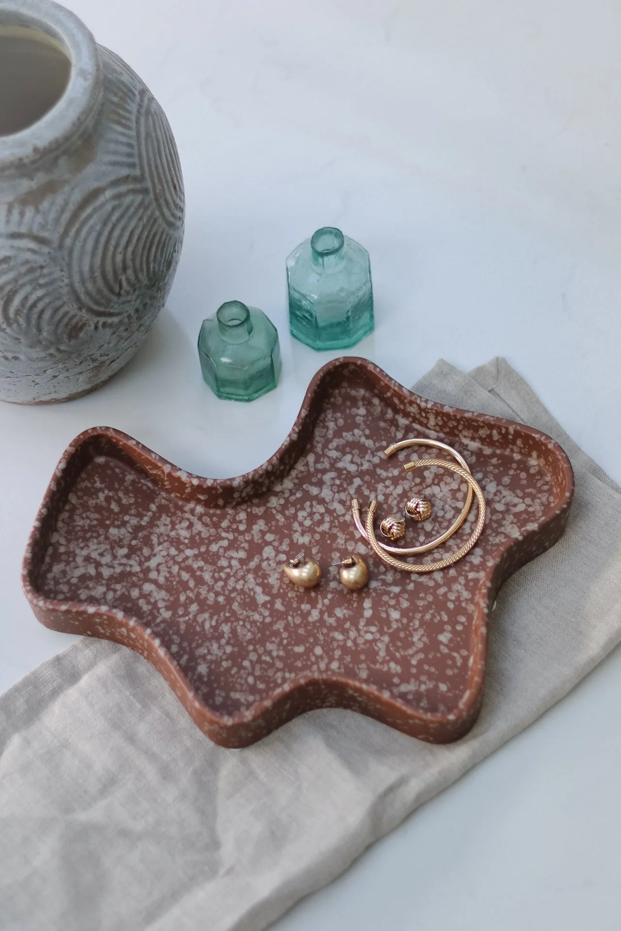 Amber Irregular Stoneware Tray