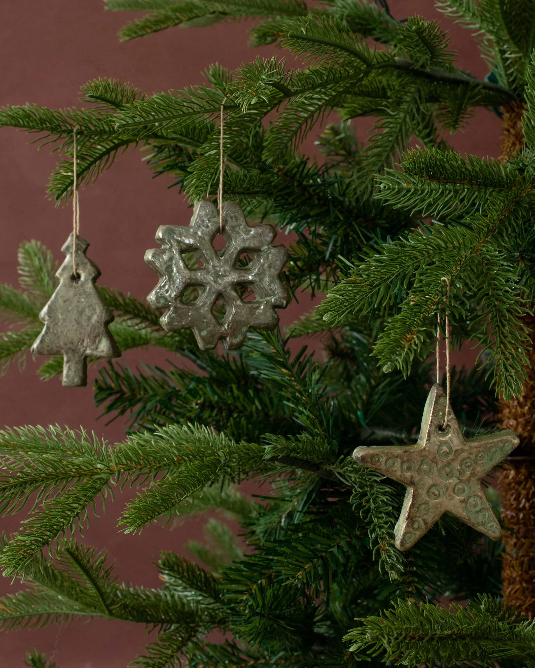 Antiqued Terracotta Ornament Set