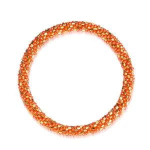 Atomic Tangerine | Himalayan Glass Bead Bracelet