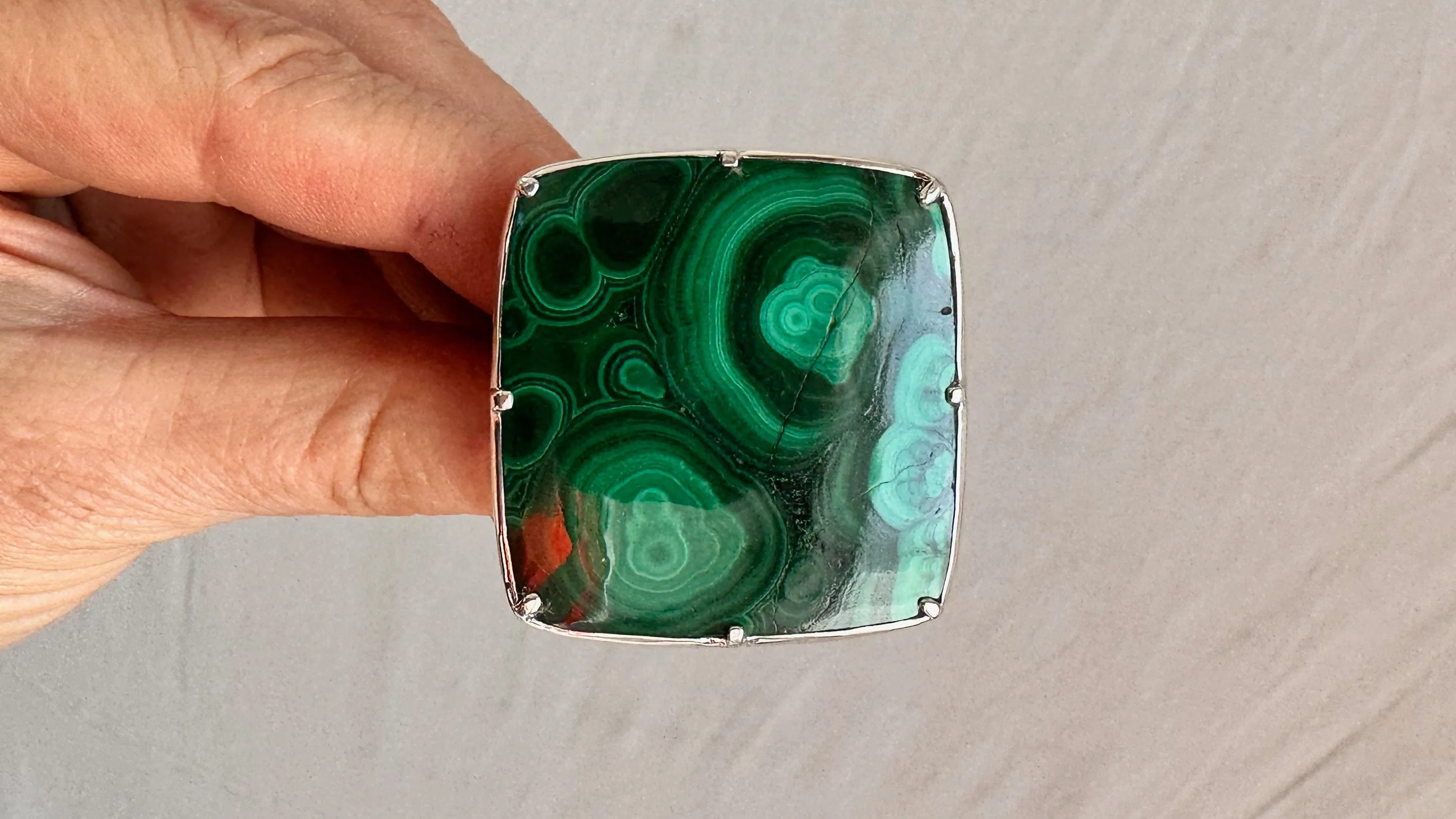 Azurite Malachite Oversized Ring. Gorgeous. Size 7