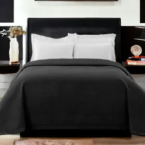 Black Super Soft Pinsonic Bedspread