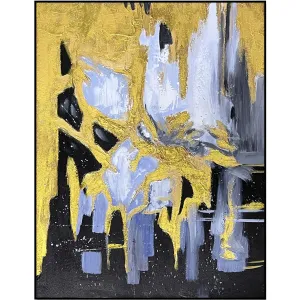 Blue Mirage in a Black Frame Hand Painted Canvas