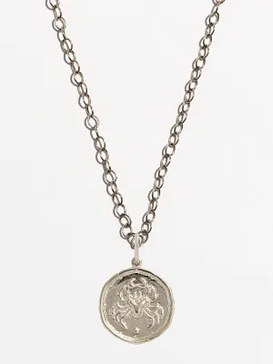 Cancer Silver Zodiac Pendant Necklace