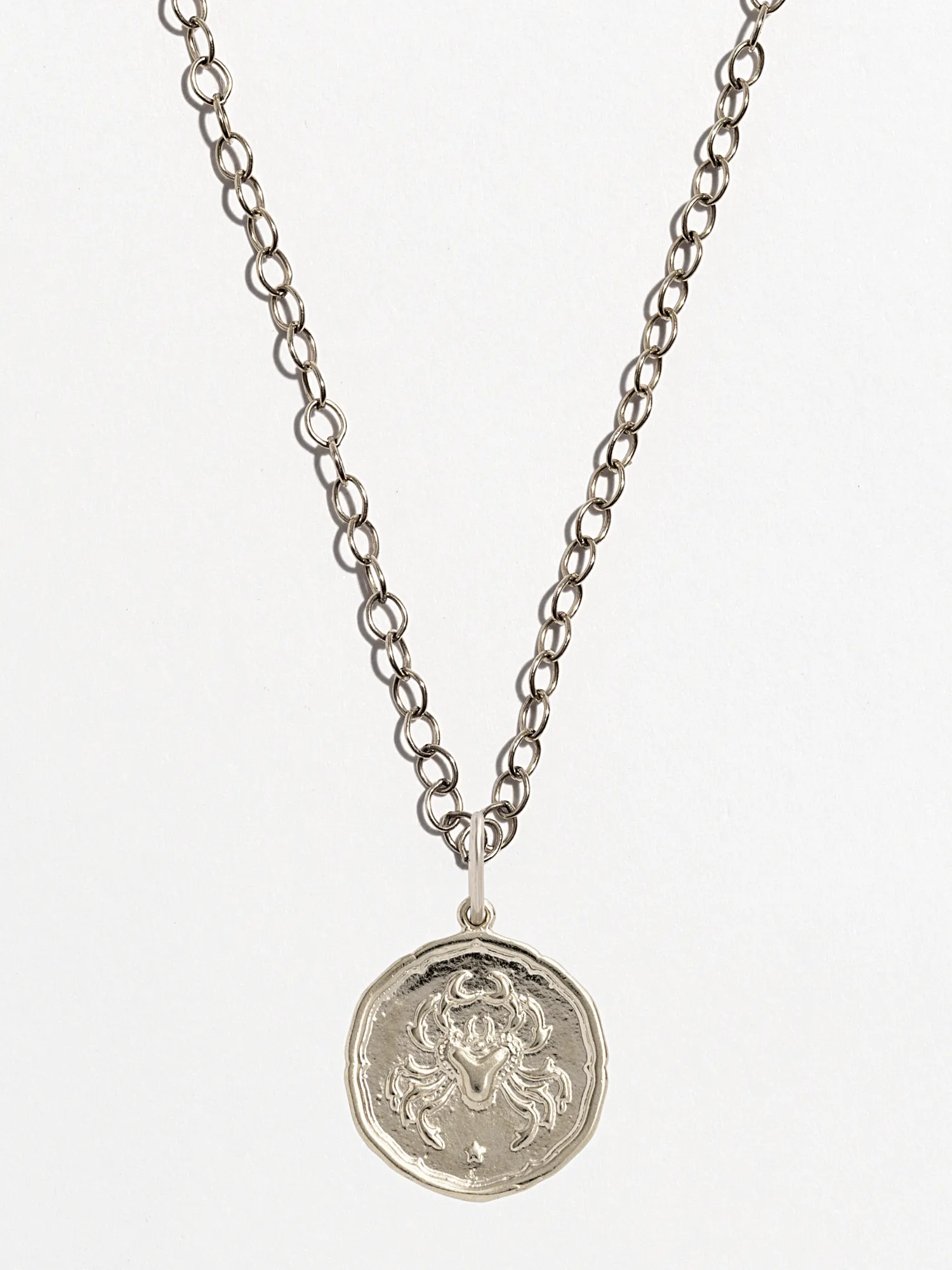 Cancer Silver Zodiac Pendant Necklace