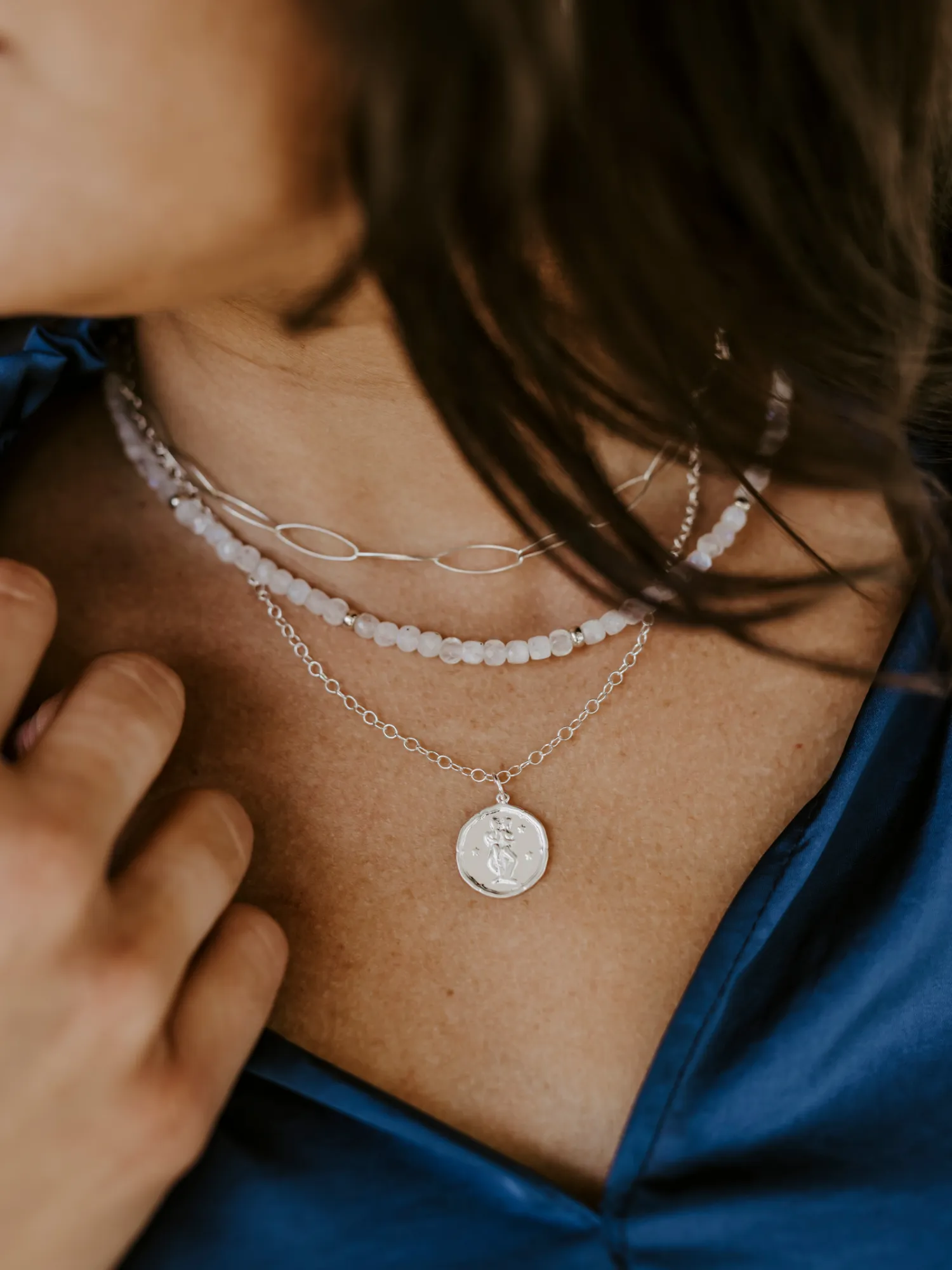 Cancer Silver Zodiac Pendant Necklace