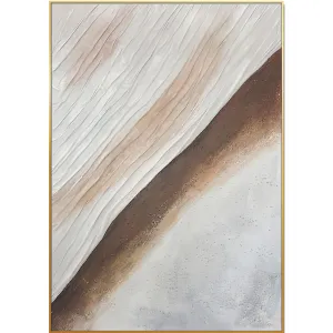 Coastal Scene in a Gold Frame Hand Painted Canvas
