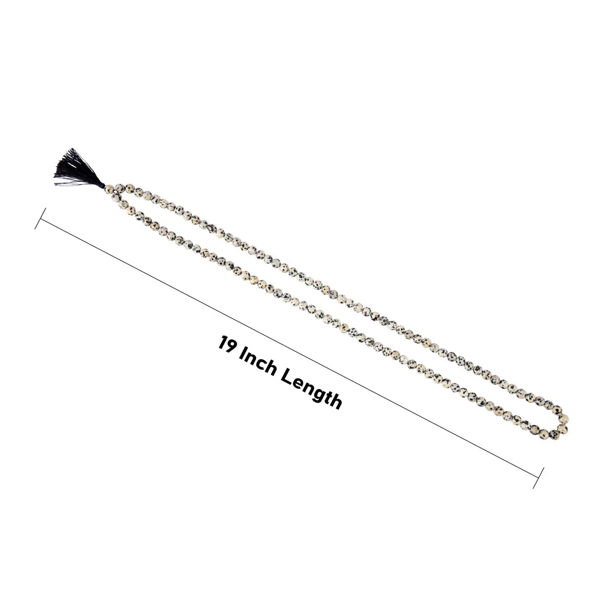 Dalmatian Jasper Mala - 19 Inches | Crystal Mala/ Japa Mala for Men & Women