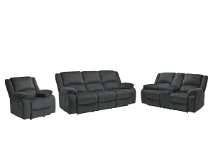 Draycoll Sofa, Loveseat and Recliner in Slate