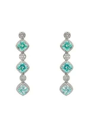 Elena Drop Earrings Aquamarine Silver