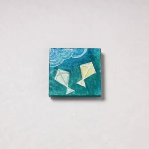Embossed Stone Work Handpainted Wooden Fridge Magnet