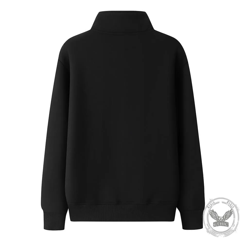 Everyone Was Thinking Stand Collar Zip Fleece Sherpa Sweatshirt
