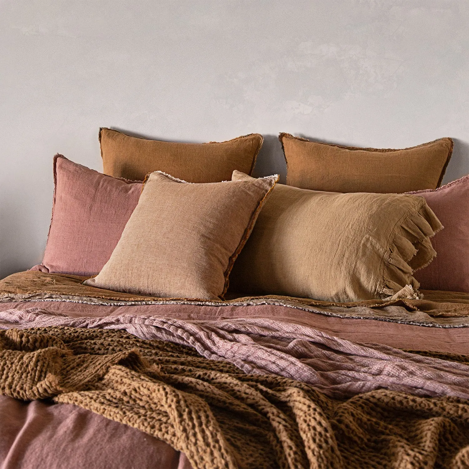 Flocca Linen Pillowcase - Rosa