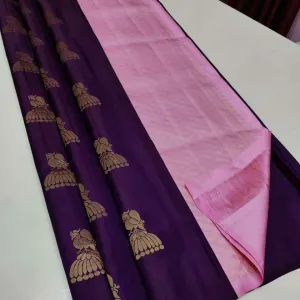 Forbearance Purple Soft Silk Saree With Devastating Blouse Piece