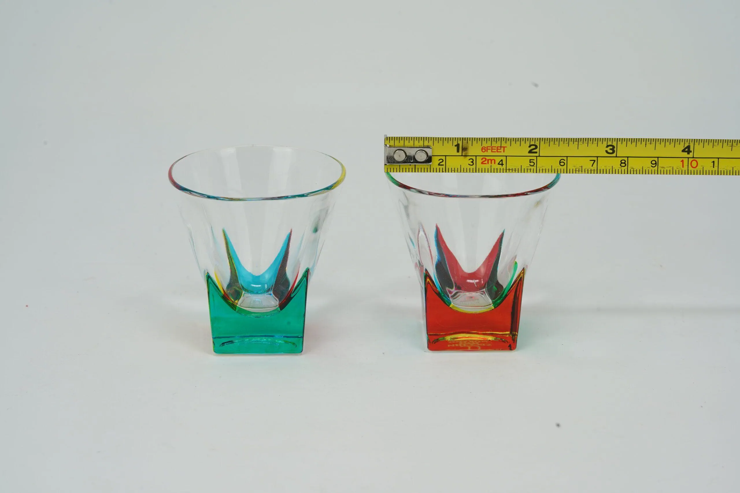 Fusion Shot Glasses, Set of 6, Hand Painted Crystal, Made in Italy