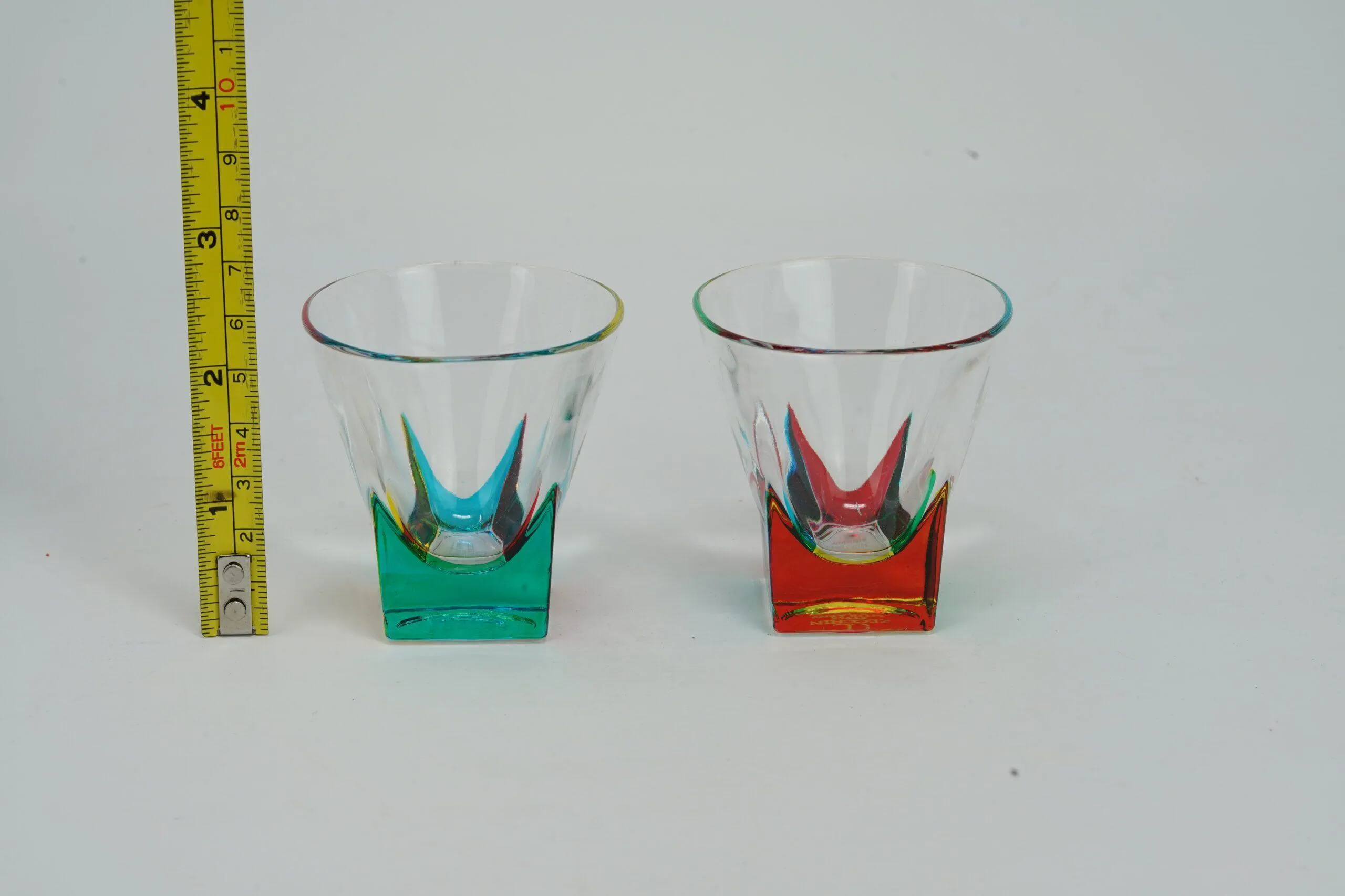 Fusion Shot Glasses, Set of 6, Hand Painted Crystal, Made in Italy