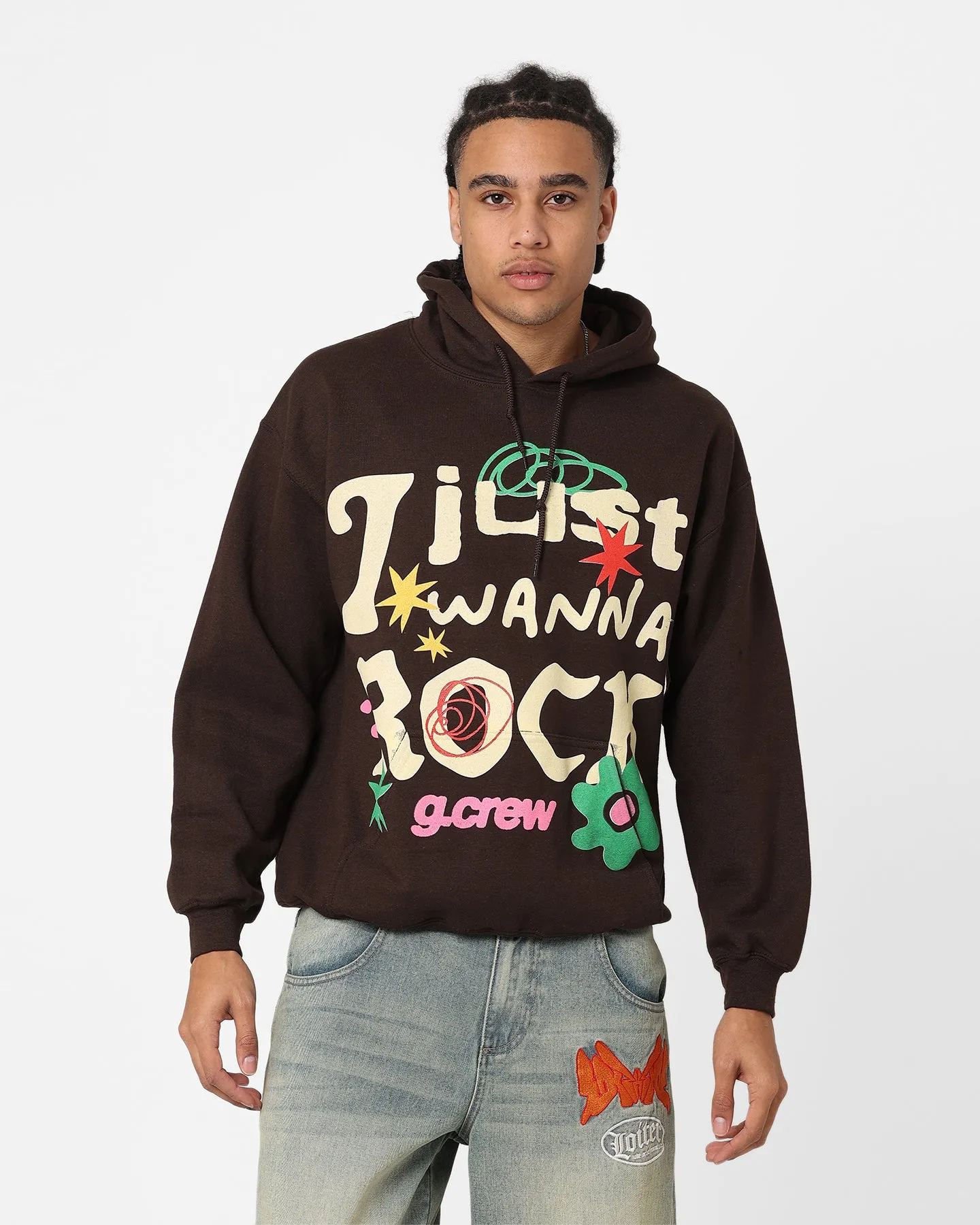 Goat Crew Just Wanna Rock Hoodie Brown