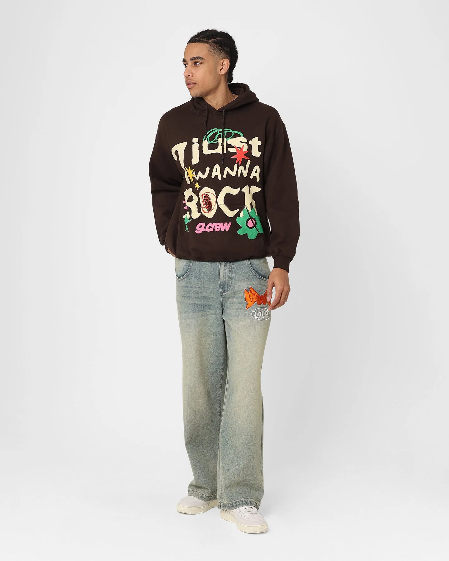 Goat Crew Just Wanna Rock Hoodie Brown