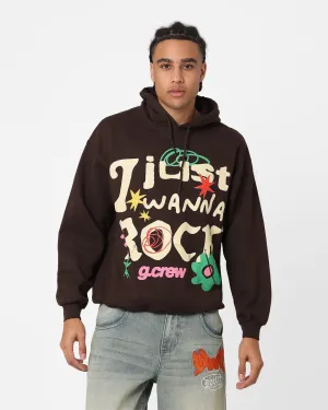 Goat Crew Just Wanna Rock Hoodie Brown