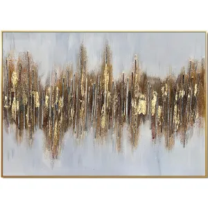 Golden Waves in a Gold Frame Hand Painted Canvas