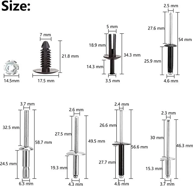 Golf Cart Complete Body Rivet Hardware Kit for Golf Cart EZGO TXT Gas & Electric - 10L0L