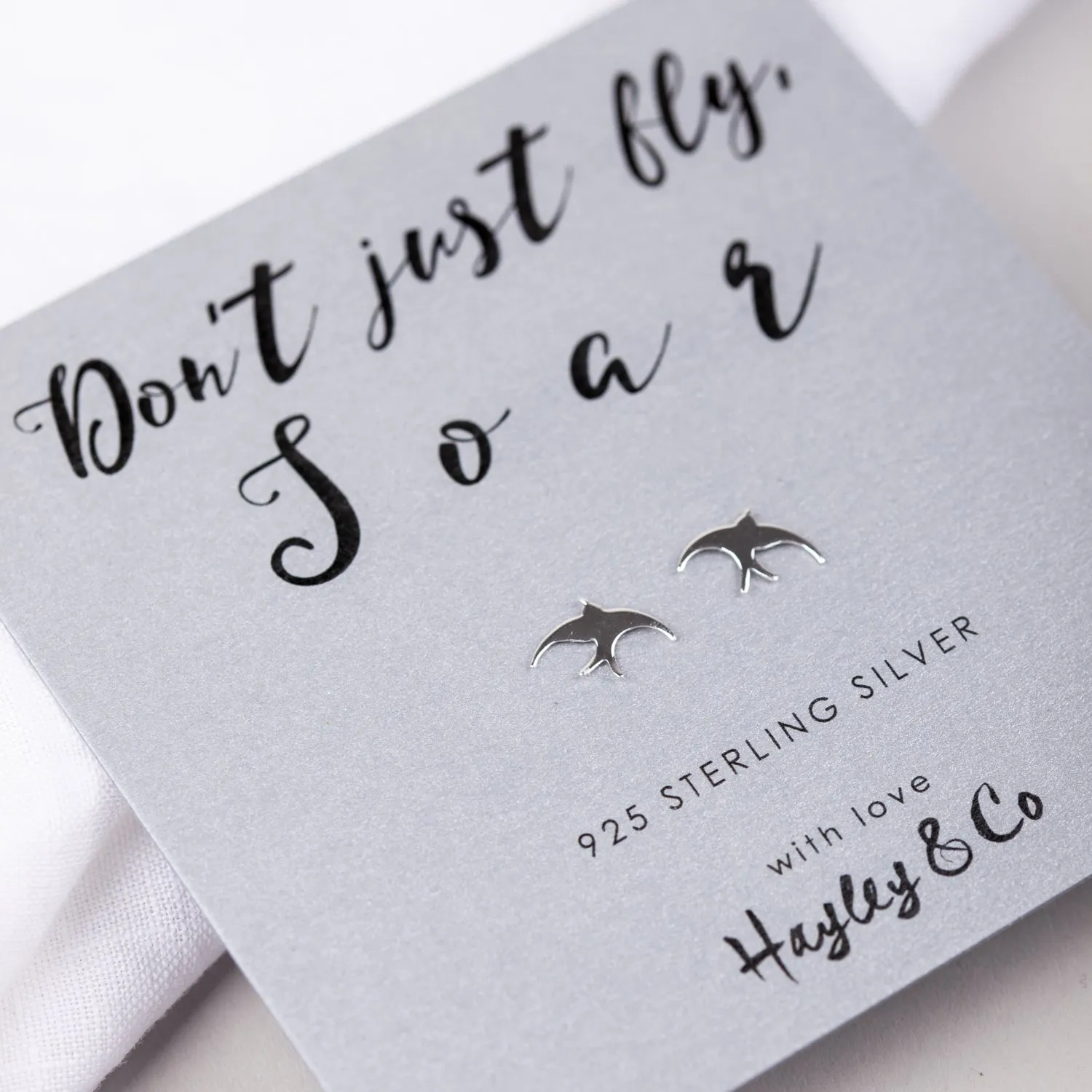 Good Luck Soaring Bird Sterling Silver Earrings