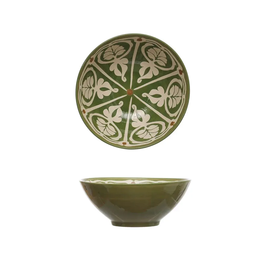 Green Ceramic Serving Bowl