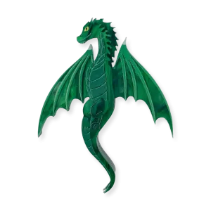 Green  Dragon - Mini Brooch