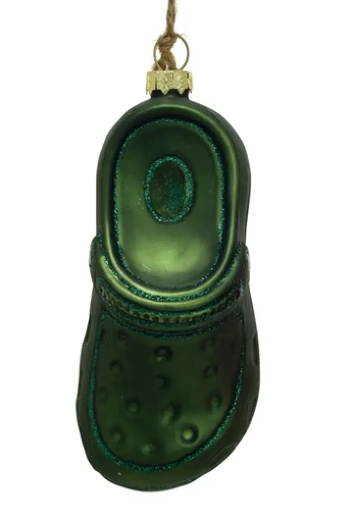 Hand-Painted Glass Garden Clog Ornament
