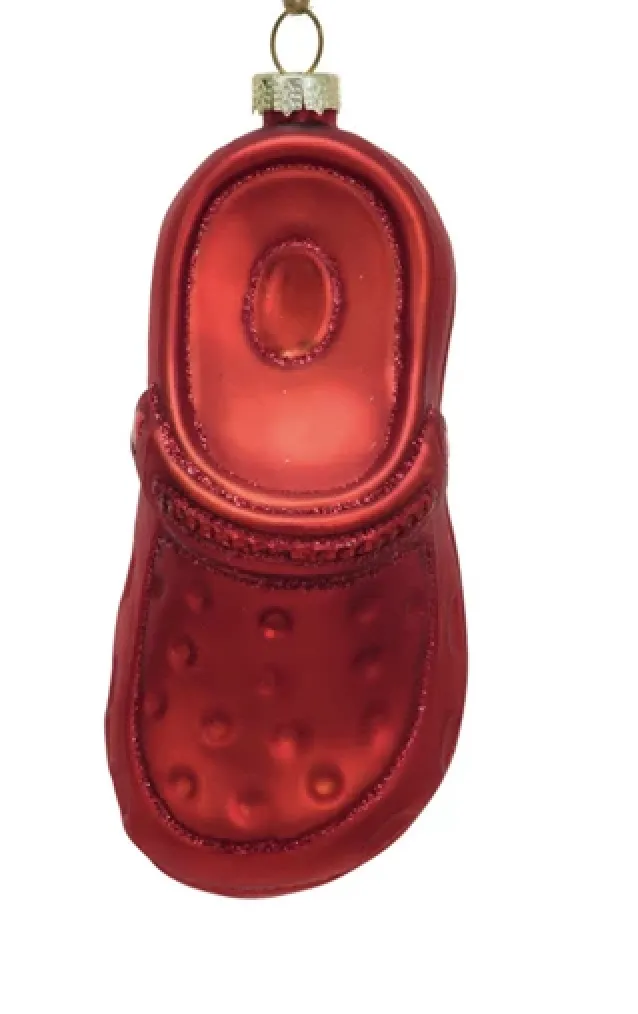 Hand-Painted Glass Garden Clog Ornament