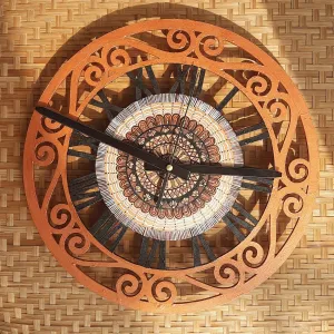 Hand Painted Wall Clock - Metallic