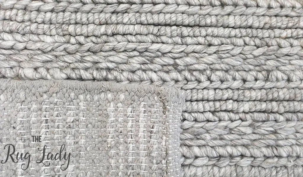 Harvey Silver Textured Wool Rug