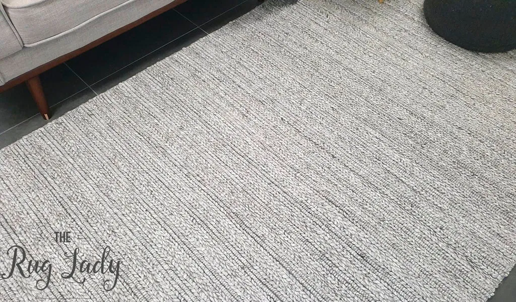 Harvey Silver Textured Wool Rug