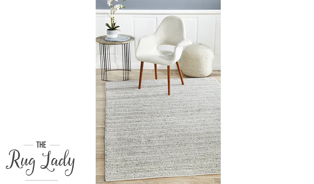 Harvey Silver Textured Wool Rug