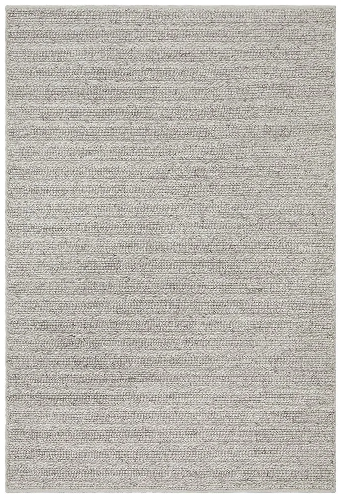 Harvey Silver Textured Wool Rug