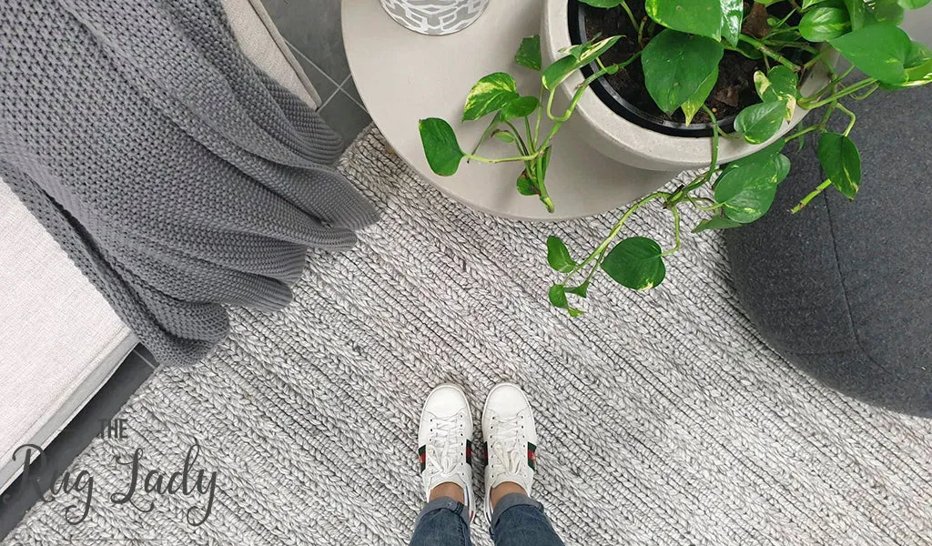 Harvey Silver Textured Wool Rug