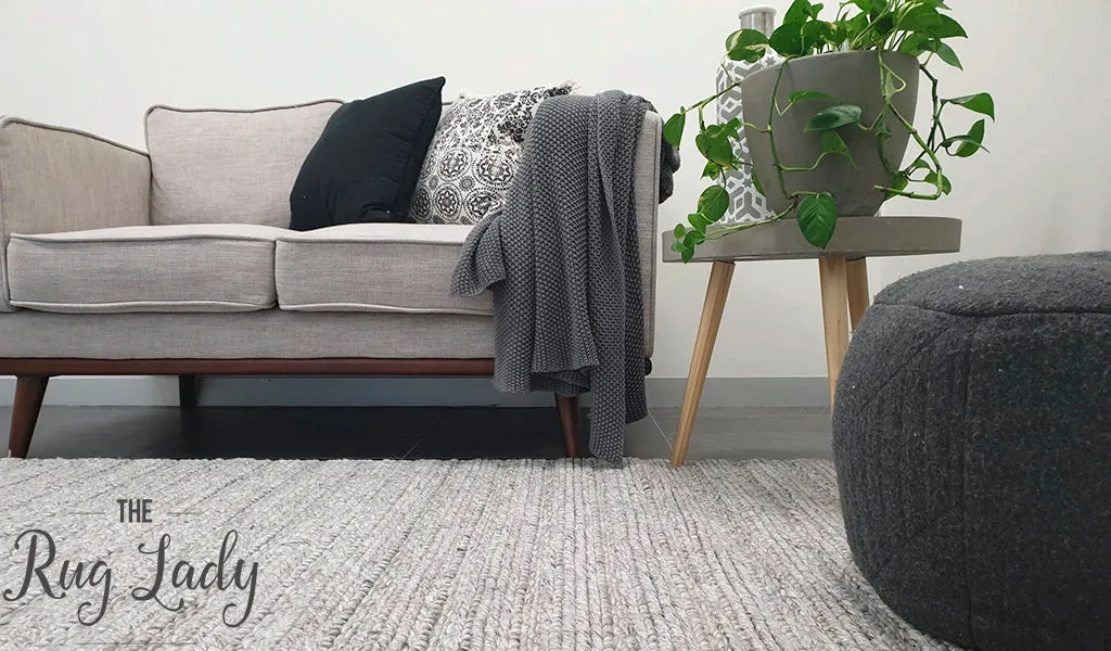 Harvey Silver Textured Wool Rug