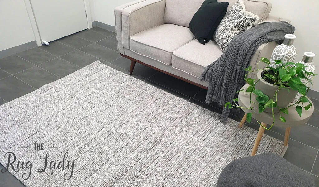Harvey Silver Textured Wool Rug