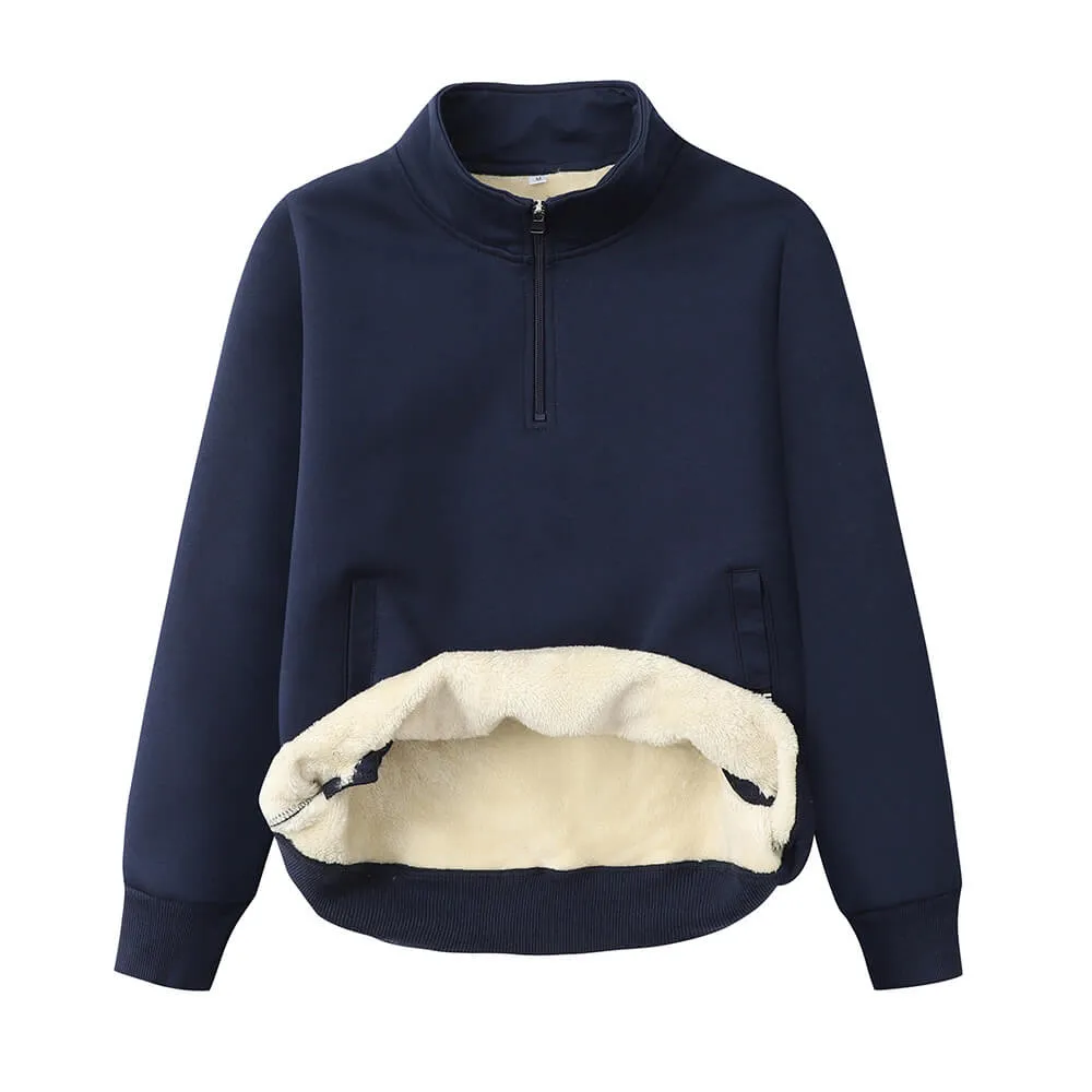 It's Weird Being Letters Stand Collar Zip Fleece Sherpa Sweatshirt