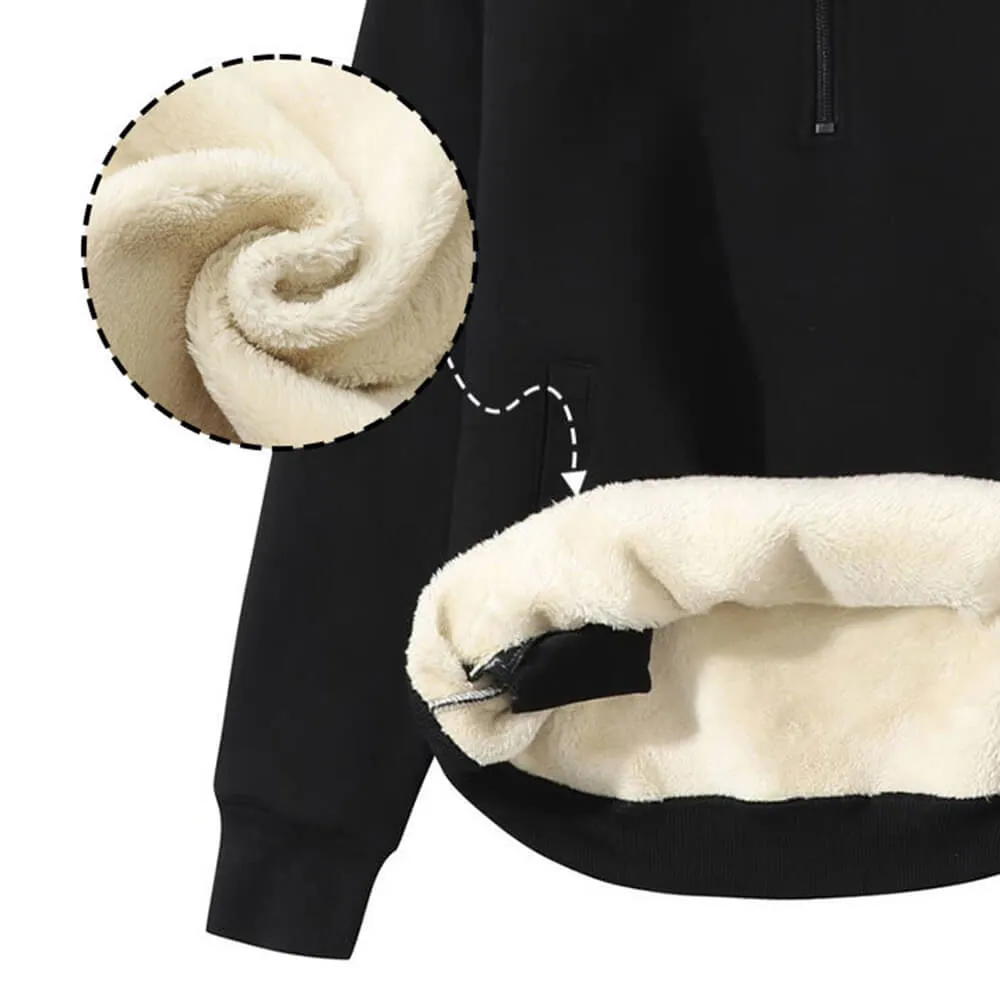 It's Weird Being Letters Stand Collar Zip Fleece Sherpa Sweatshirt