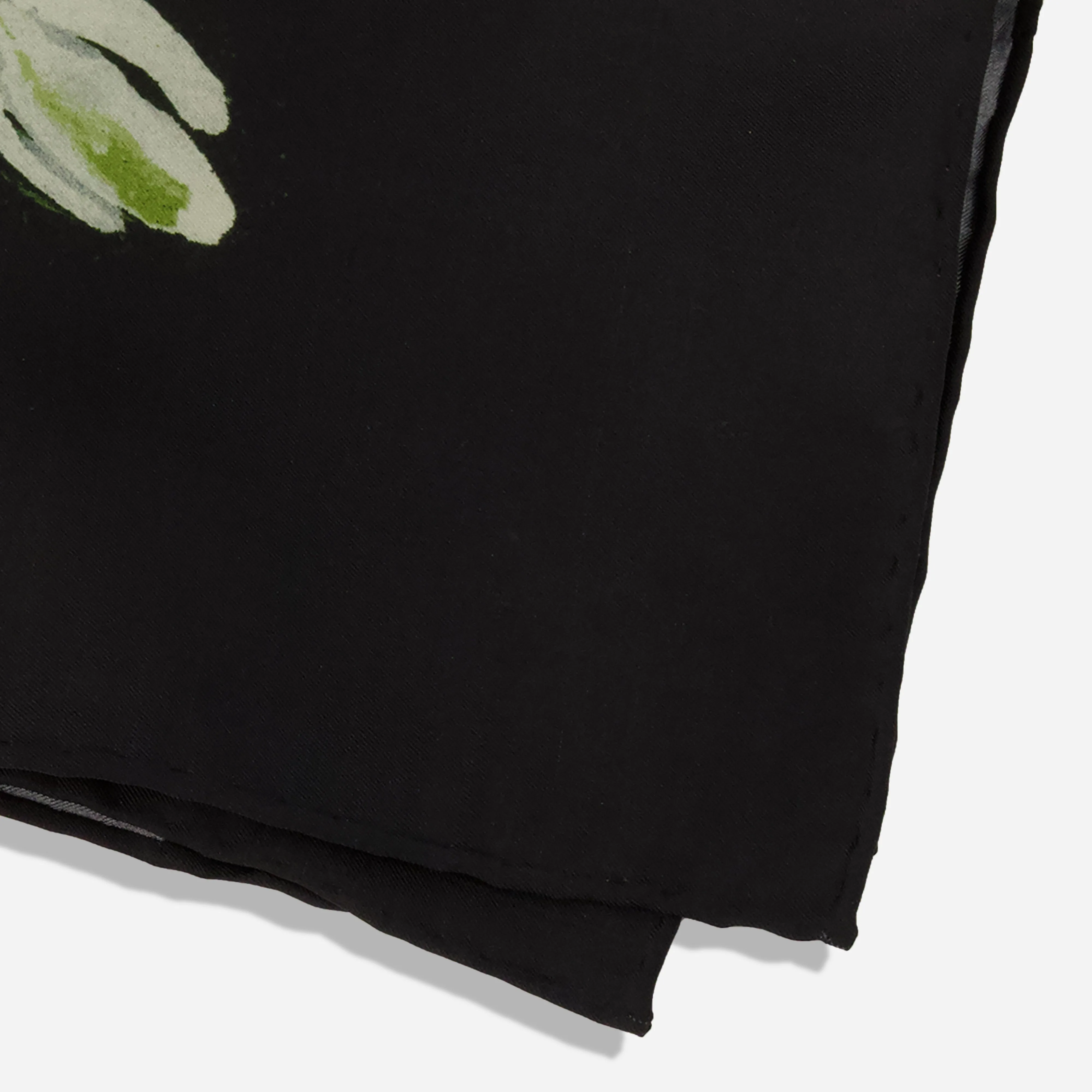 Kelly Ventura x Tie Bar Snowdrop Black Pocket Square