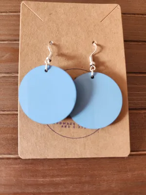 Light blue round earrings