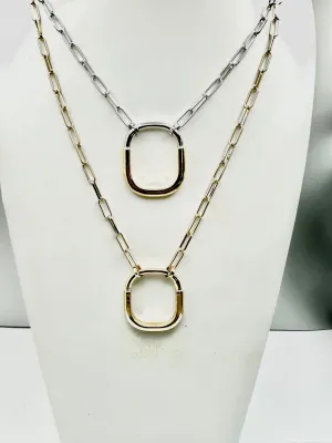 Love Knot Necklace With Paperclip Chain