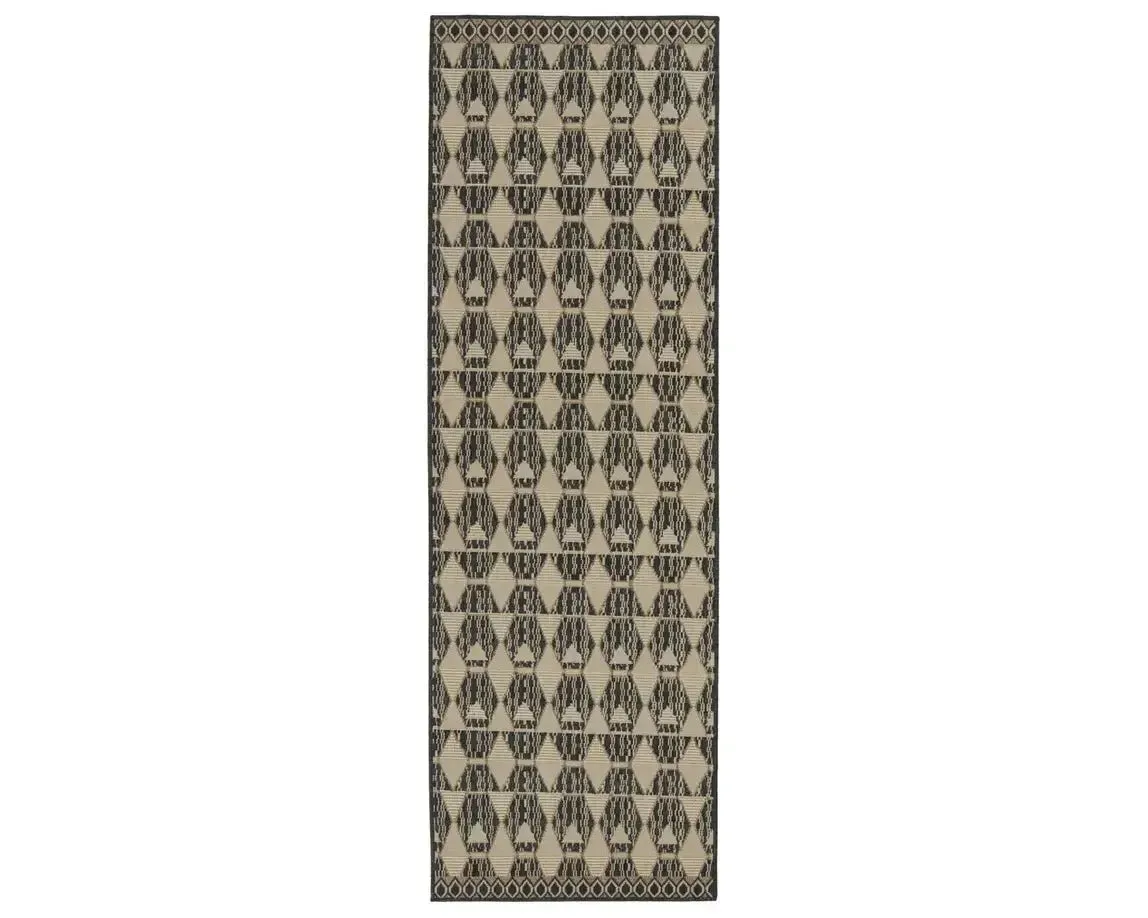 Mahaba MAH02 Black/Beige Rug