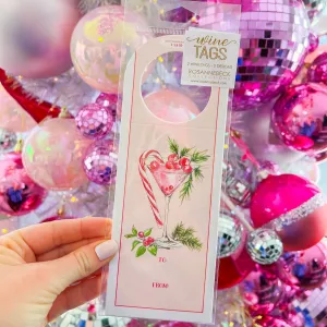 Merry Martini Hand Painted Wine Tag
