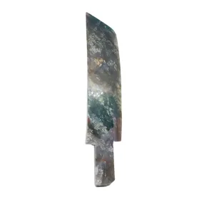 Moss Agate Crystal Hand Carved Athame