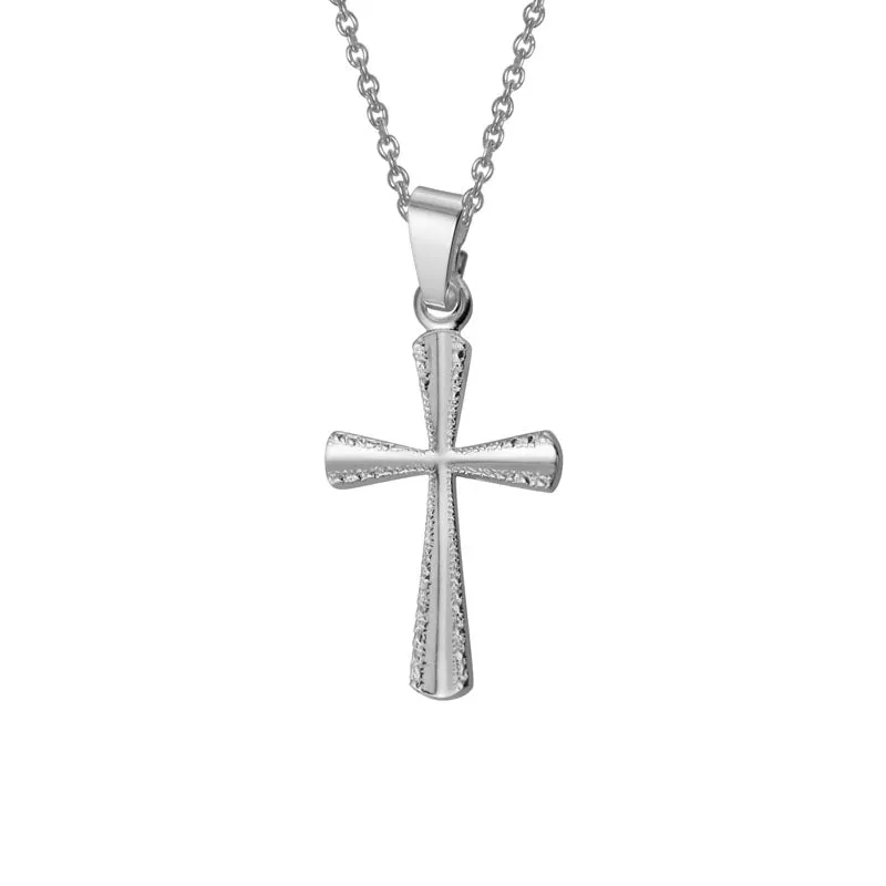 Mountz Collection Diamond-Cut Edged Cross in Sterling Silver